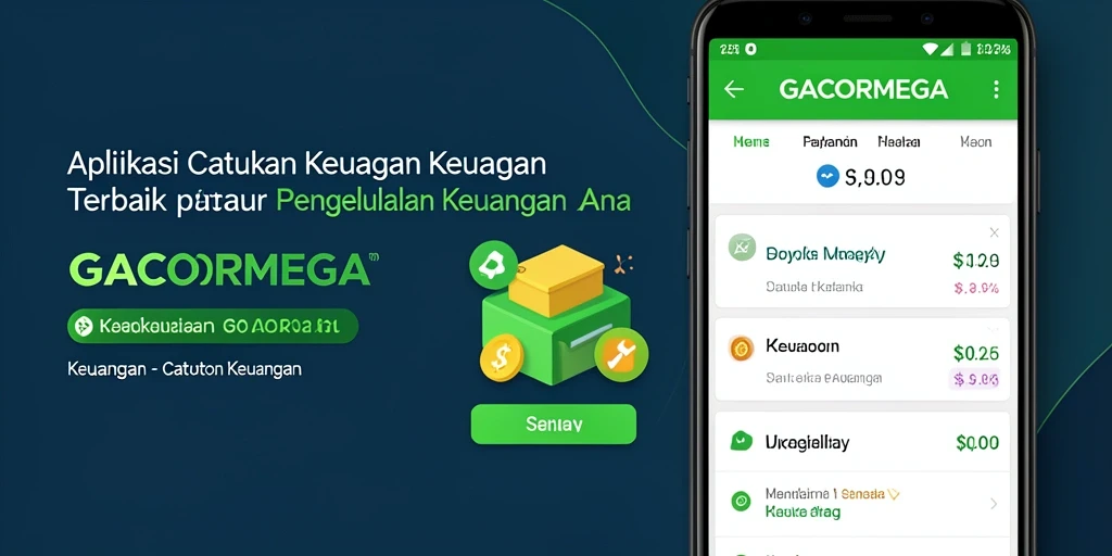Tampilan antarmuka GACORMEGA dengan fitur Catatan Keuangan yang menarik.