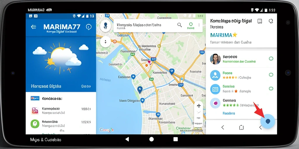 Tampilan antarmuka aplikasi Kompas Digital MARIMA77 yang informatif dan mudah digunakan.