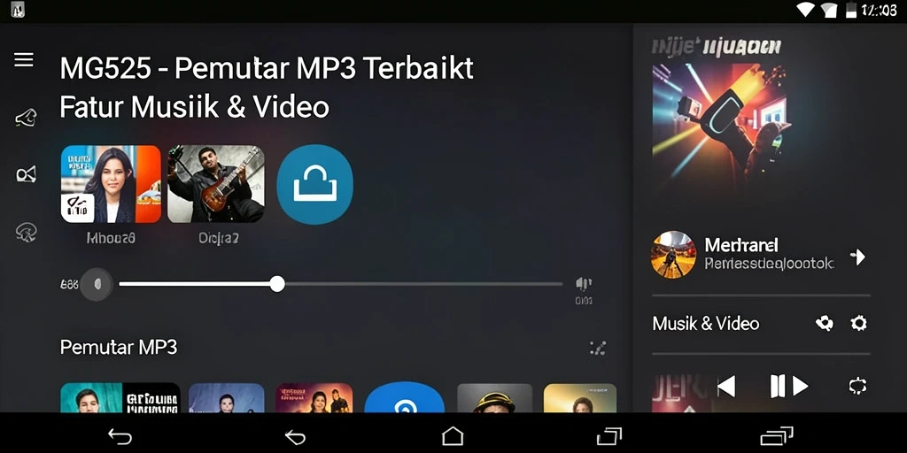 Antarmuka intuitif MG525 dengan fitur Pemutar MP3 yang efisien.