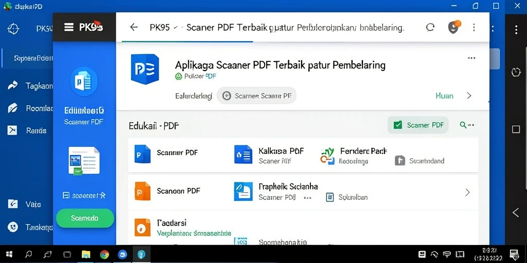Antarmuka PK95 yang sederhana dan fungsional untuk Scanner PDF.