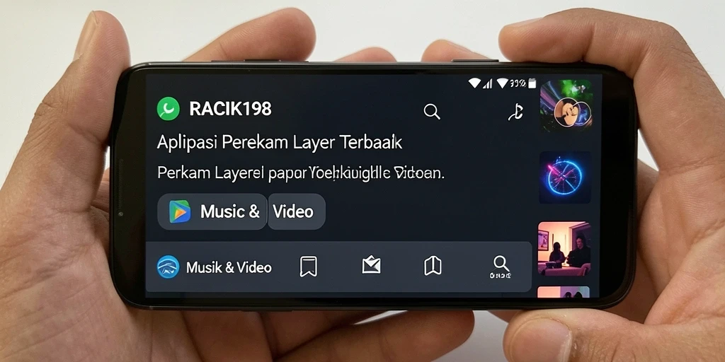 Antarmuka RACIK198 yang sederhana dan fungsional untuk perekam layar.