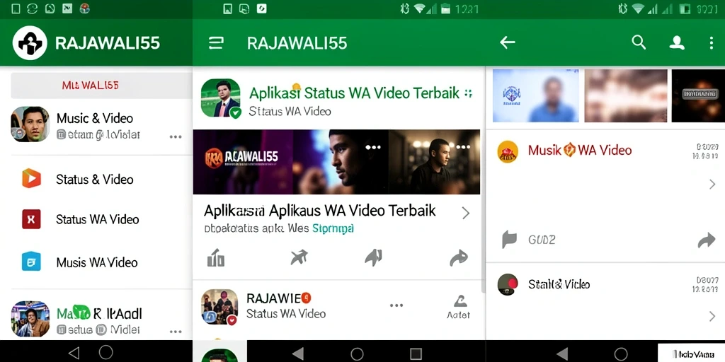 Tampilan antarmuka RAJAWALI55 dengan koleksi video menarik untuk status WA.