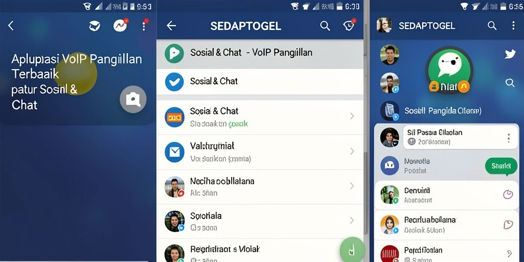 Antarmuka aplikasi SEDAPTOGEL menunjukkan fitur VoIP Panggilan yang ramah pengguna.