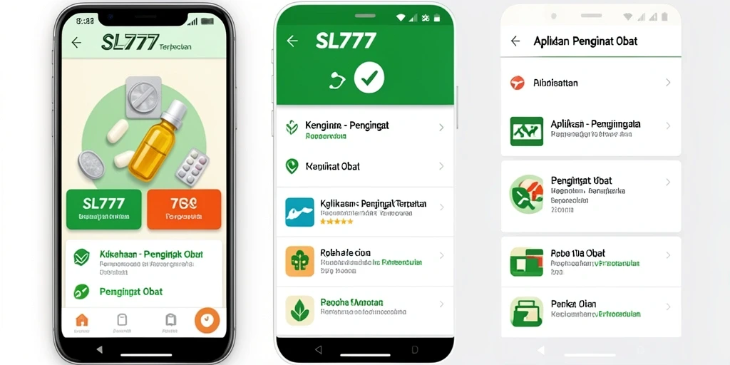 Antarmuka aplikasi SL777 yang user-friendly untuk pengingat obat.